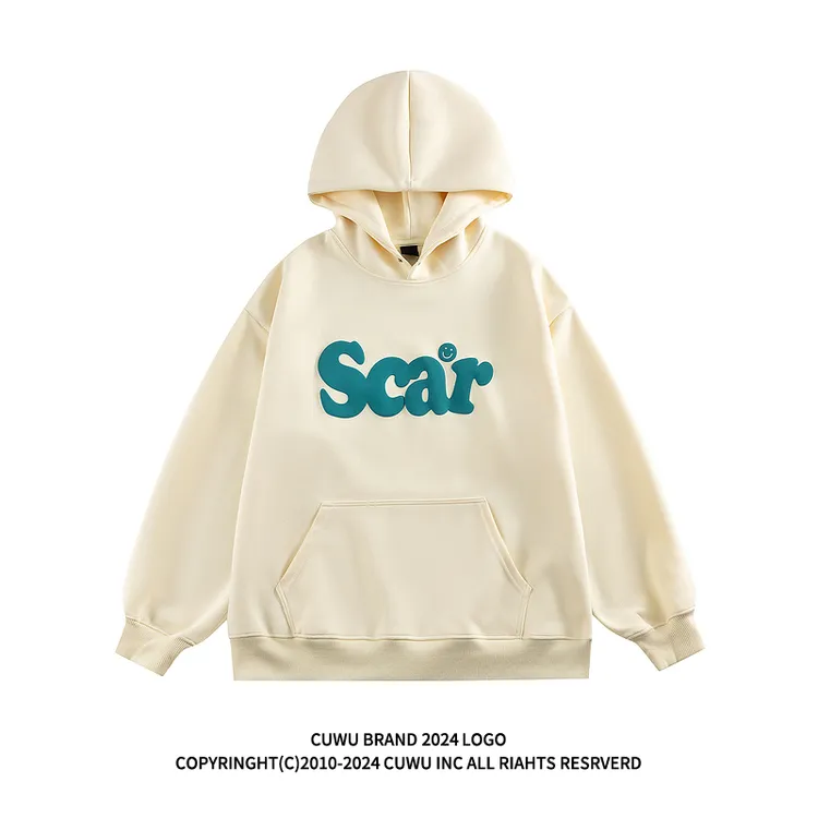 cuwu重磅涂鸦美式高街连帽卫衣女男春季潮牌情侣款休闲慵懒风外套