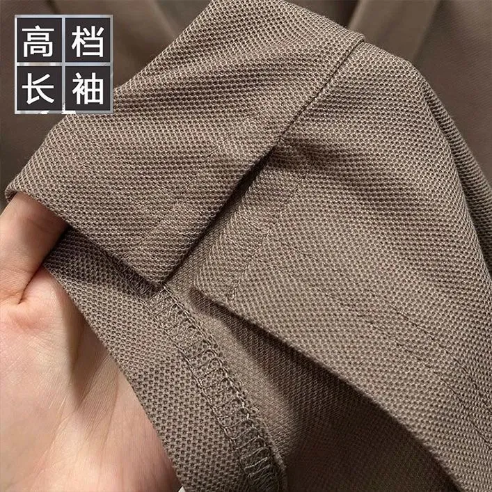 外贸断码特价100%新款男含棉长袖T恤高端时尚商务休闲翻领polo衫