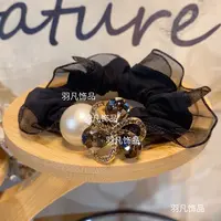 羽凡2557原创设计新款发绳轻职风发饰复古宫廷百搭发圈网纱韩版