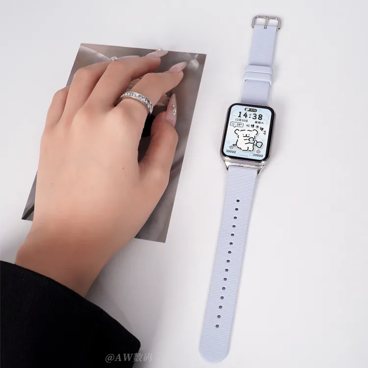 适用小米手环9pro表带8pro腕带粒面纹液态硅胶红米watch5运动透气