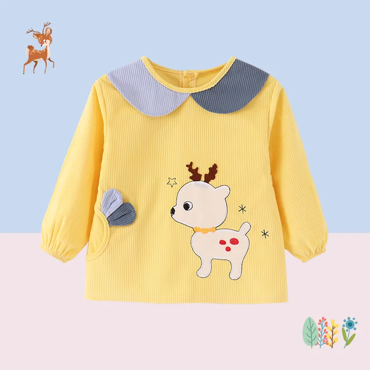 透明防脏儿童防水连体洋气小朋友罩衣外穿小孩子围裙宝宝饭兜围兜