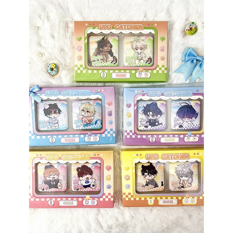 代购快看六一限定甜心浮空系列PU徽章组合人鱼垂耳小蘑菇国王