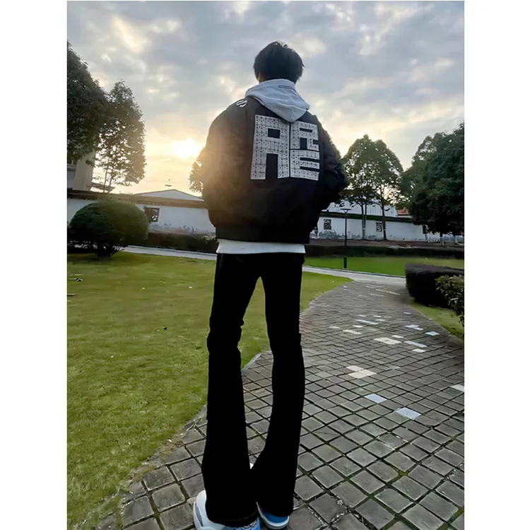 cleanfit微喇牛仔裤男款美式高街vibe裤子潮牌痞帅炸街修身弯刀裤