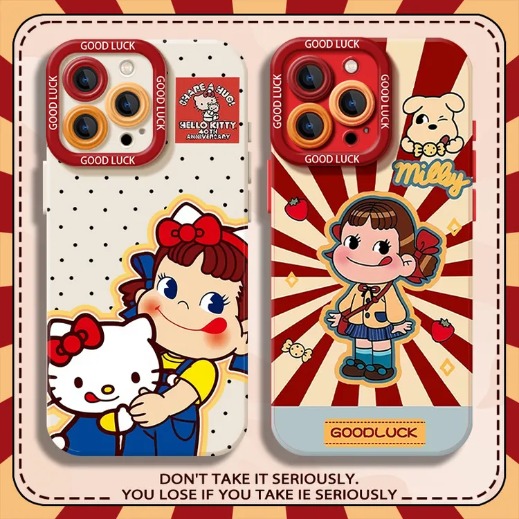 不二家女孩KT猫适用苹果13promax手机壳iPhone15网红16创意14小众