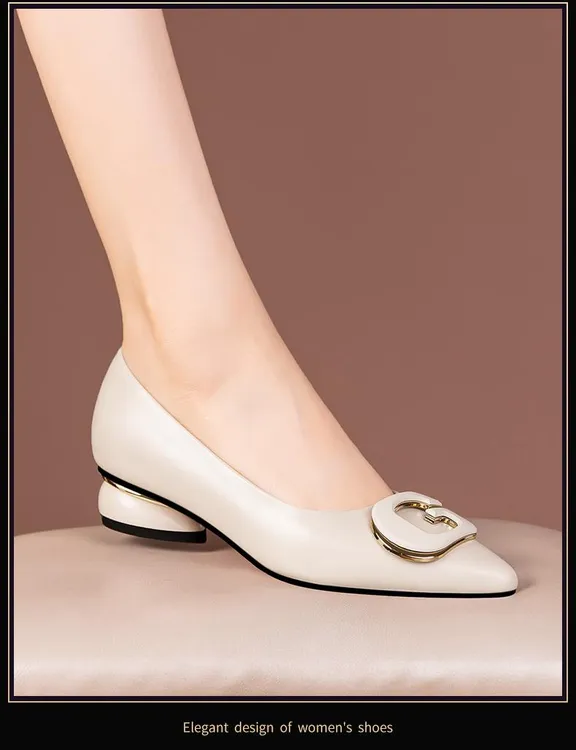 软真皮浅口平跟单鞋女2025夏季新款时尚舒适百搭低跟大码女鞋皮鞋