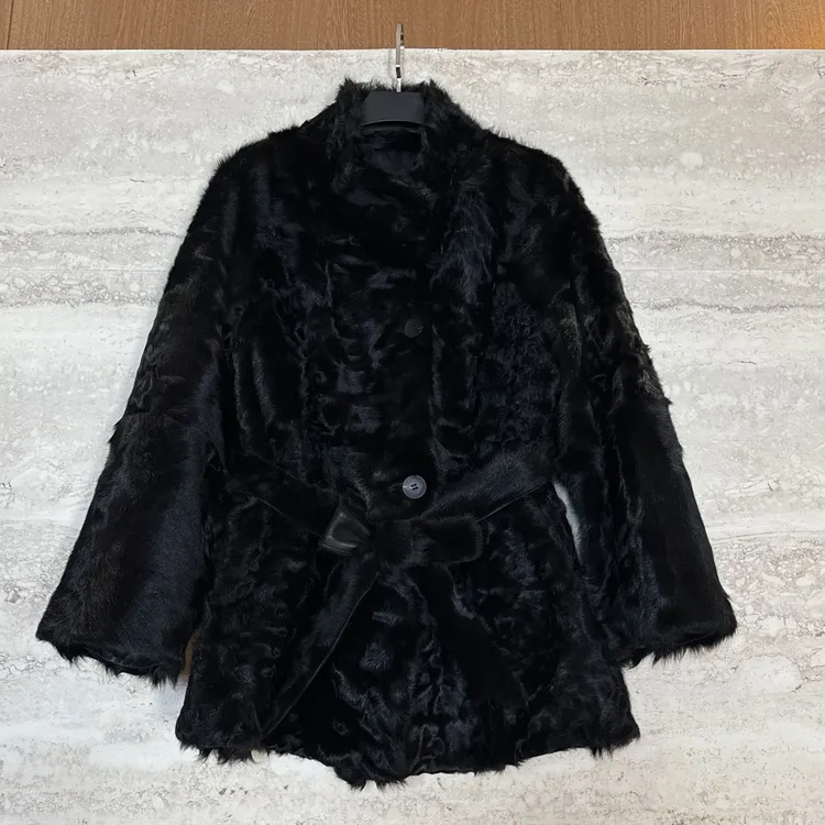 TANTAN 小湖羊收腰秋冬立领羊皮毛一体外套4395 