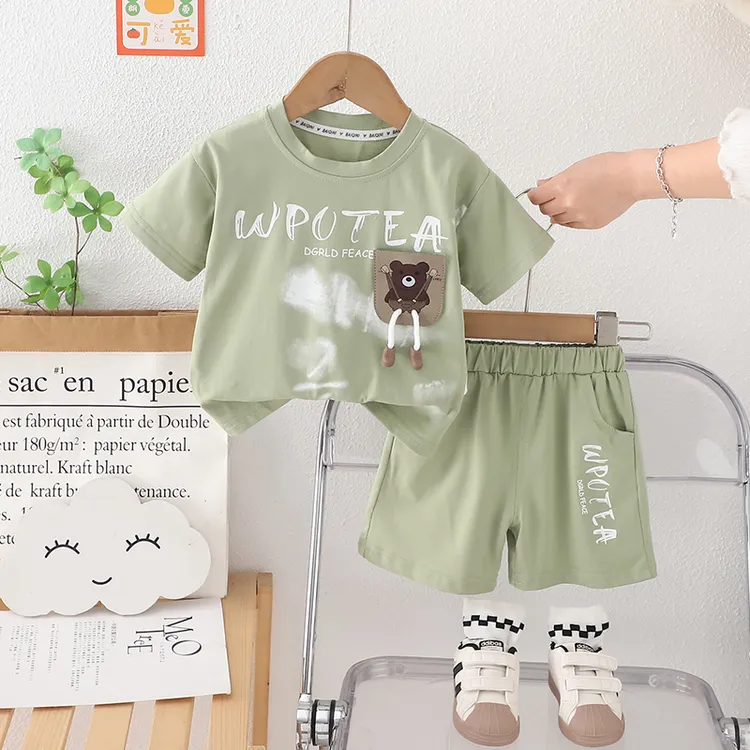 男童夏季薄款短袖套装2025新款1一4岁婴儿童装宝宝夏装两件套