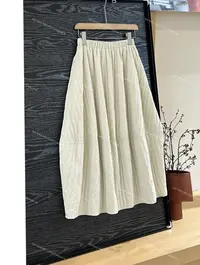 XIAOMEI ｜韩系棉感纹理花苞裙-5355