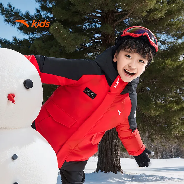 冰甲羽绒服|安踏儿童2025冬户外款保暖四防热返连帽防风羽绒服-zb