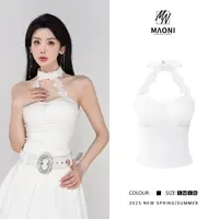 清-毛妮Peshe【挂脖蕾丝吊带】修身纯欲甜美抹胸背心2025春L1293