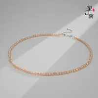 粉泡泡碎银子｜项链淡水无核keshi珍珠项链S925银锁骨链3-5mm