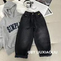杭州六小六正版BY LIUXIAOLIU秋冬季儿童加绒牛仔裤17759