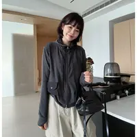 秋冬时尚百搭连帽宽松显瘦 长袖拉链开衫外套卫衣