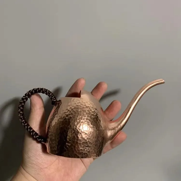 鸟用加水壶宠物加水器紫铜水壶浇花多肉纯手工茶壶鸟笼鸟具