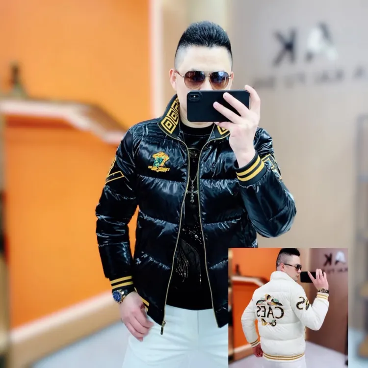 阿凯严选-冬季新款男士潮流时尚修身棉衣立领棉服保暖刺绣外套