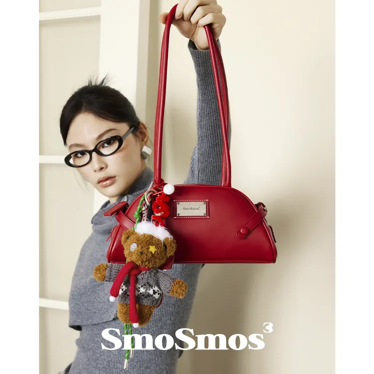 SmoSmos【Boxing包2.0】原创设计保龄球女士腋下真皮小众红色包包