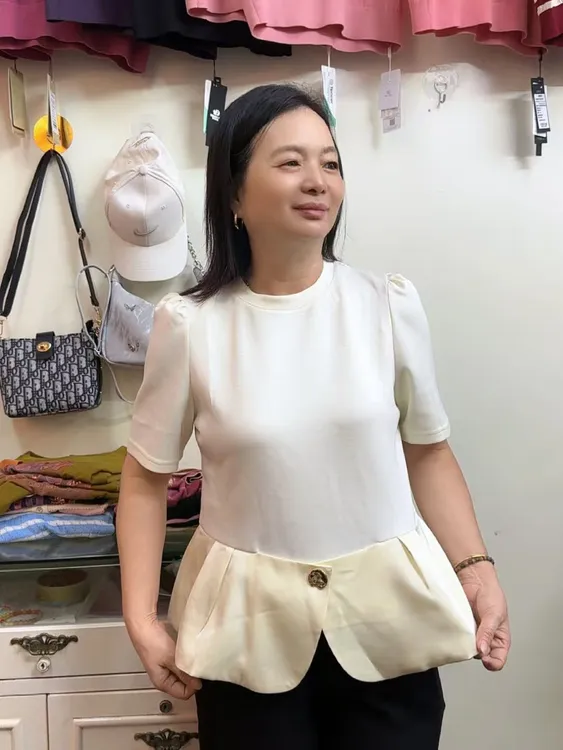 短袖气质修身型简约拼接显瘦T恤常规纯色常规款