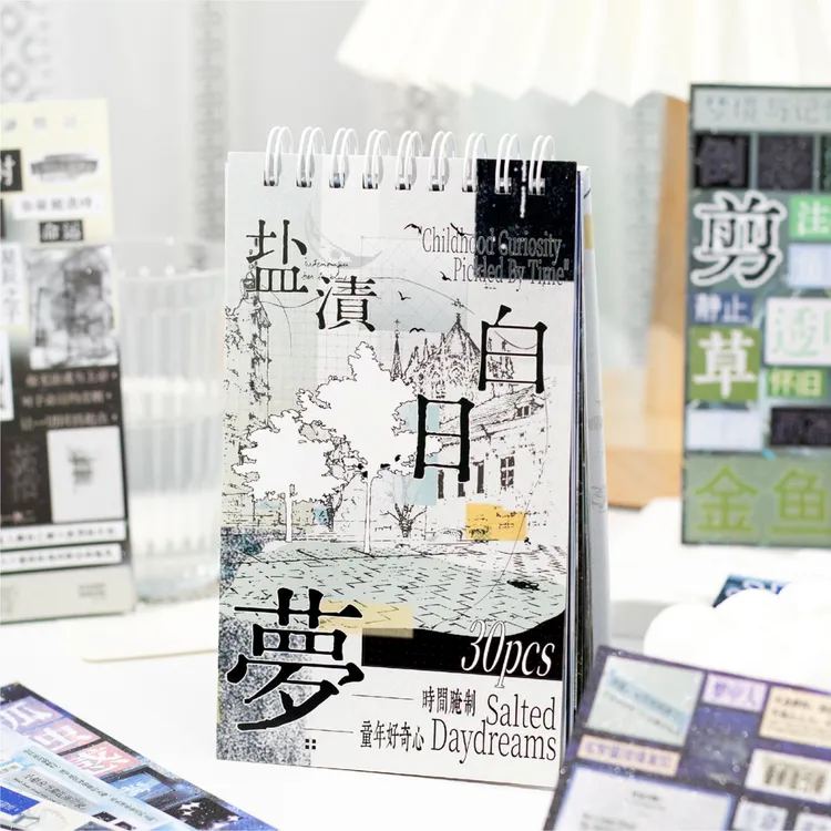30张手帐文字贴纸书免裁剪盐系ins梦核风手账日记拼贴装饰素材贴