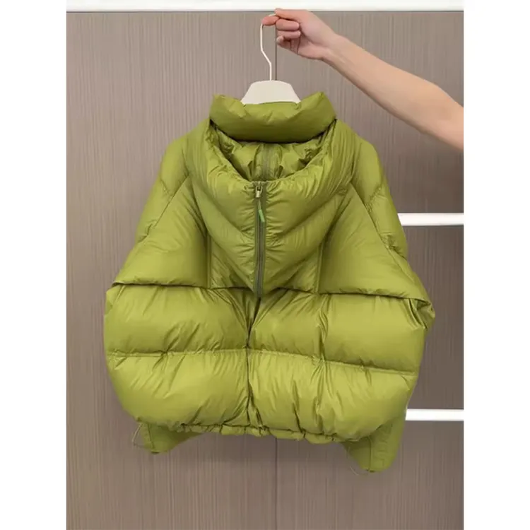 【现货】独特超好看绿色短款棉服女冬季2025年新款小个子面包服外套