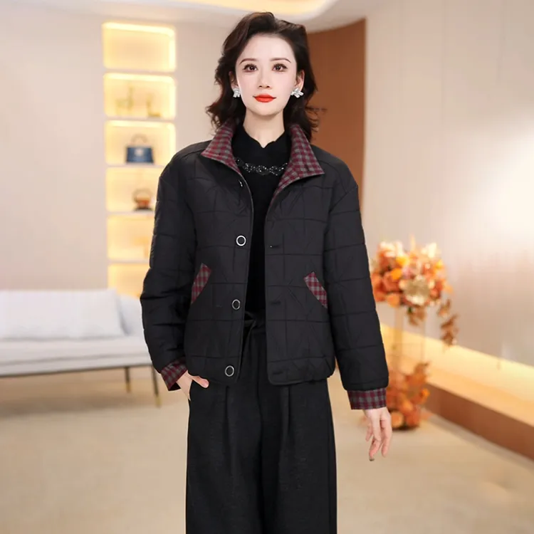 秋冬新款优雅气质女装时尚加棉加厚休闲短外套【353-1#】