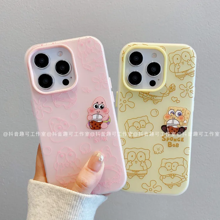 （苹果）果冻壳适用iPhone16promax15/14/13/12/11海绵宝宝潮手机壳