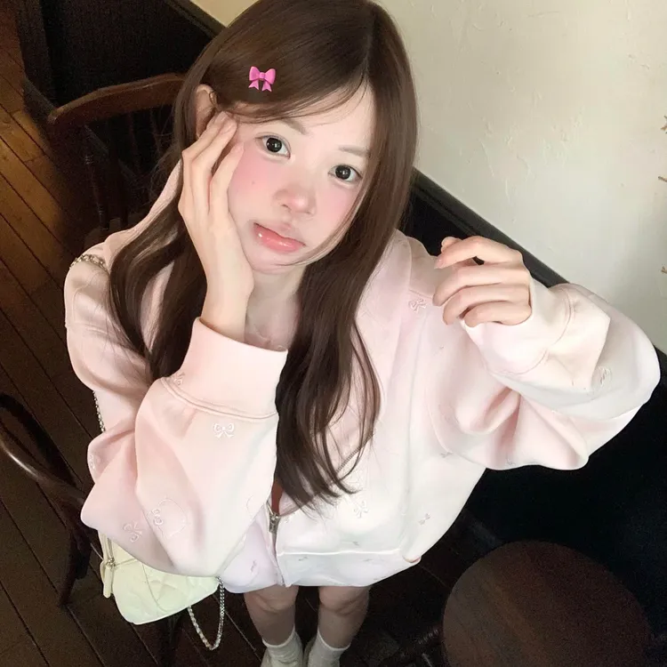 甜美套装宽松连帽卫衣外套女秋季高腰抽绳短裤两件套