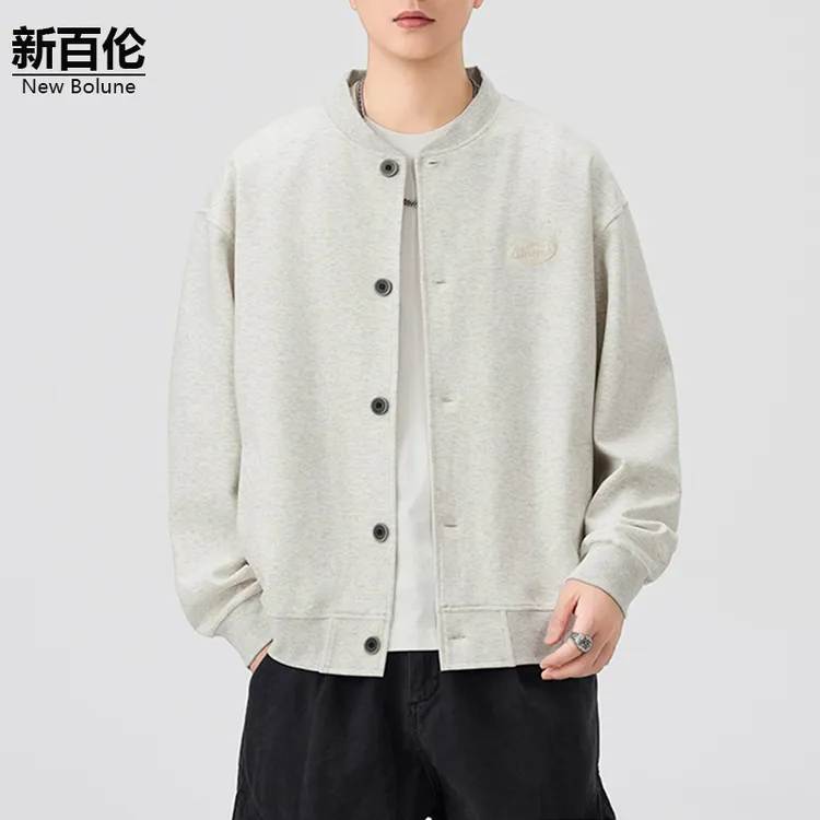新百伦/NEW BOLUNE美式潮流夹克男秋冬新款百搭帅气简约棒球服