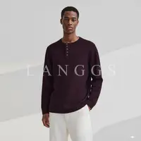  LANGGS&浪叔  25秋季绵羊毛混纺亨利领套头卫衣-FW5448
