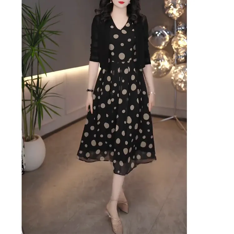 【可蓓儿】碎花时尚洋气长袖连衣裙2025新款女气质高级感妈妈装裙子