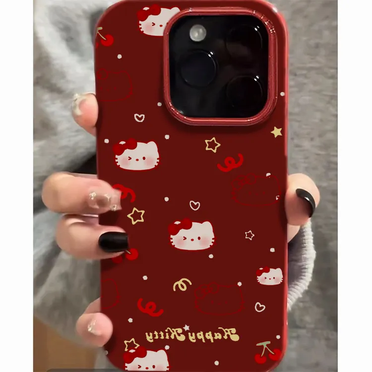 BANCA樱桃星星小Kitty适用苹果16/15/14/13promax果冻手机壳12/11