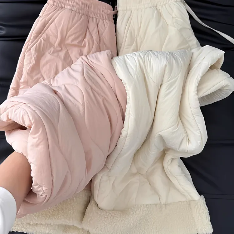 冬季摇粒绒棉裤女加厚东北外穿遛弯裤阔腿家居裤加绒保暖抗寒零下