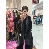 上新价~深圳628新中式国风丝绒外套系带收腰中长款气质显瘦风衣