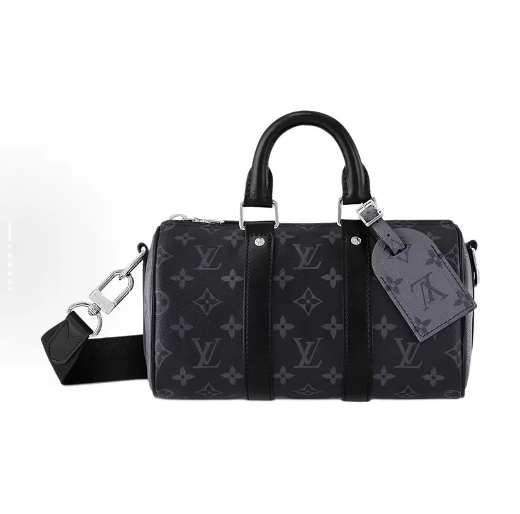 未使用 LouisVuitton/路易威登 黑武士Keepall 25黑老花单肩包