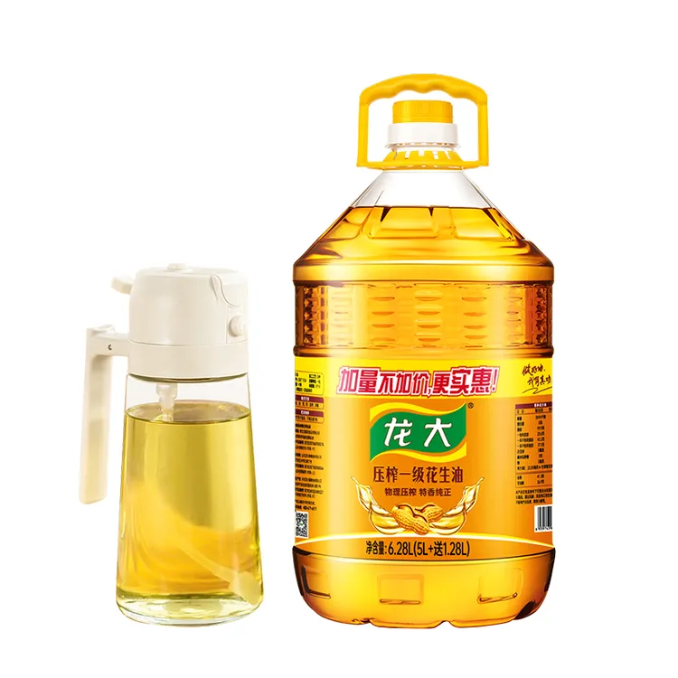 龙大花生油一级压榨6.28L物理压榨家用大桶花生油