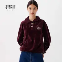 TeenieWeenie小熊女卫衣25时髦撞色翻领休闲舒适上衣TTMA258TCFA