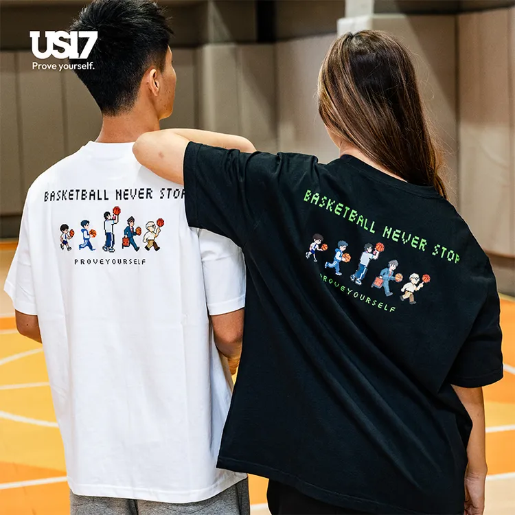 【新品上新】US17终生赛场像素T恤运动休闲T恤男女同款宽松透气纯棉