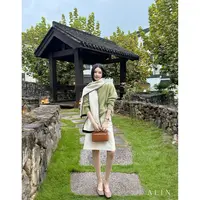阿琳ALIN【苍山雪】秋季新款A字半裙高腰显瘦中长款皮裙AL5ISQ10