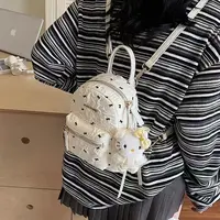 艾米家女包2025新款小众时尚潮流百搭蝴蝶结印花设计洋气双肩包包
