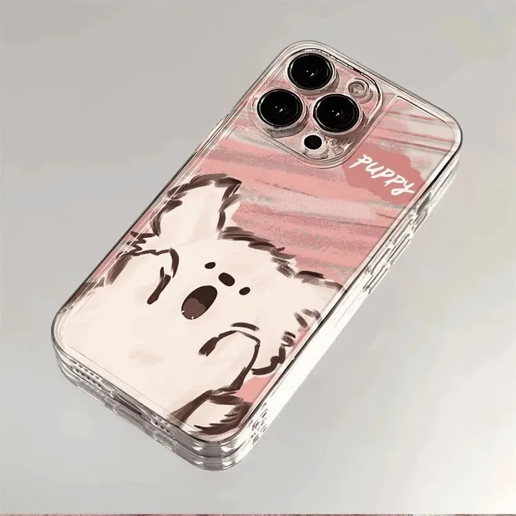 尖叫小狗适用苹果16promax手机壳iPhone15透明太空壳13可爱12卡通