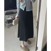 2025秋冬加绒新款冬季显瘦松紧腰加绒毛呢半身裙大摆裙#6607