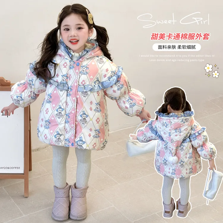 女童羽绒服2025新款冬季儿童加厚白鸭绒女宝宝连帽上衣冬装外套潮
