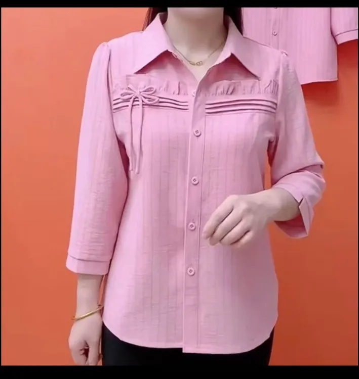 春季新款侧边蝴蝶结衬衫