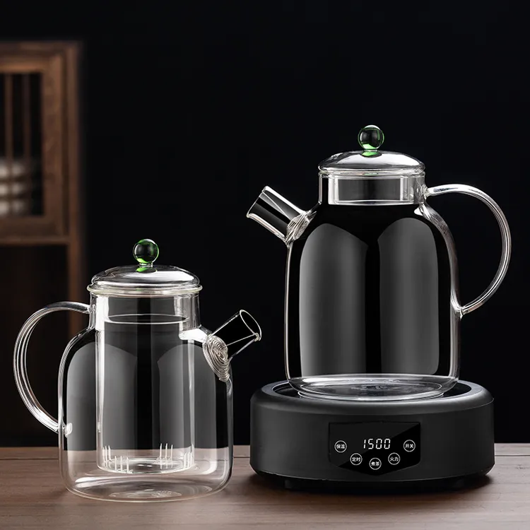 耐高温全玻璃煮茶壶电陶炉加厚大容量纯玻璃烧水壶水果花茶煮茶器