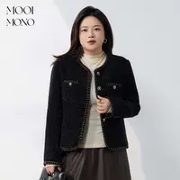MOOI MONO“星河遐想"显瘦气质百搭细闪设计正肩小香风外套W033H53