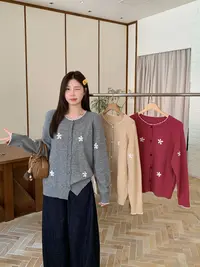 2025秋季新款胖mm大码田园风针织开衫刺绣花朵软糯上衣女68689