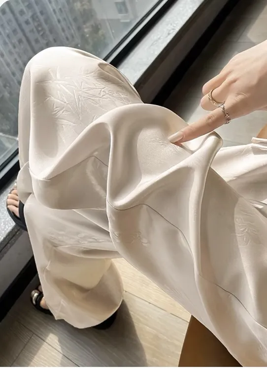 【清凉一夏】千丝缎新国风印花窄版直筒裤冰感丝滑凉凉裤抗邹免烫