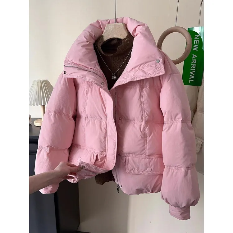 【奥莱清仓】今年流行漂亮立领羽绒棉服女冬装小个子时尚加厚保暖