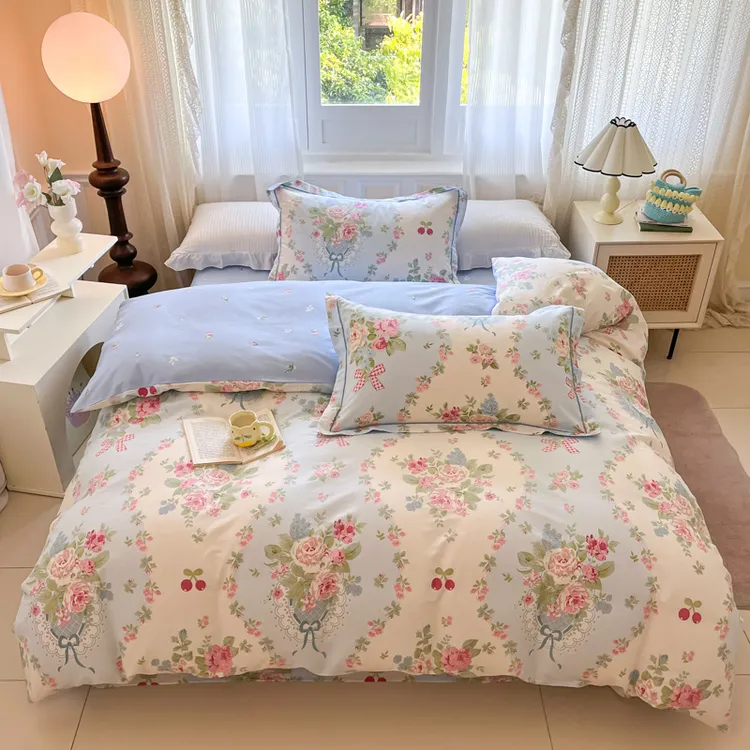 【2025新品】四件套100%全棉斜纹纯棉60支四件套套件小清新床上用品