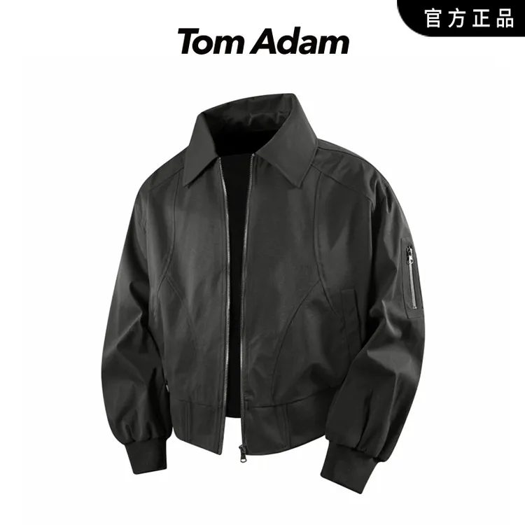 TOMADAM美式复古翻领夹克男春秋季潮高级感痞帅宽松休闲工装外套
