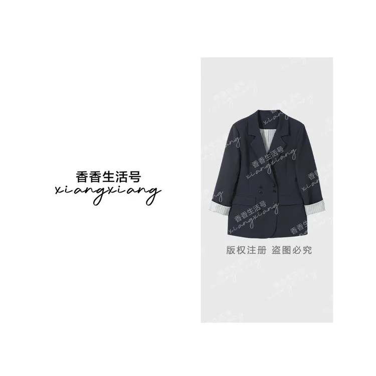 《香香严选》“百搭西装”复古双排扣宽松百搭西装外套  LAW54023